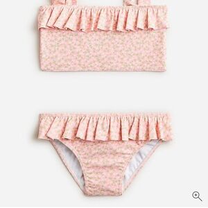 Charming Pink Floral Kids Bikini Set